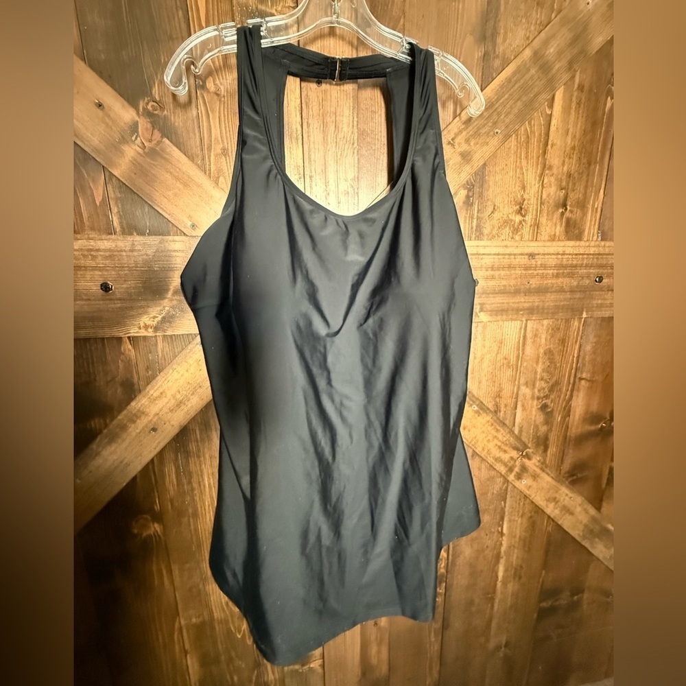 Junonia Black Tankini Racer Back Swim Top Plus Size 4X